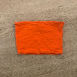 Bright orange Topshop tube top